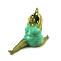 China casting metal yoga woman bronze fat lady art sculpture